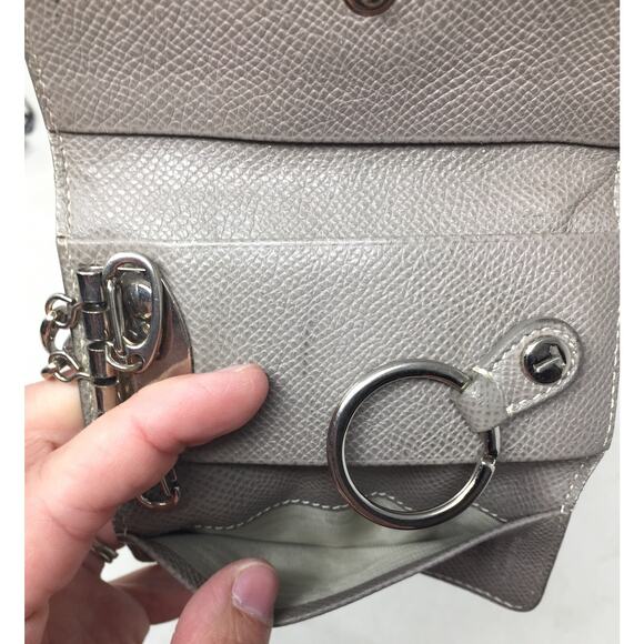 TOD'S 5 Key Keyholder Wallet - Beige/Gray Pebbled Leather - Picture 8 of 10